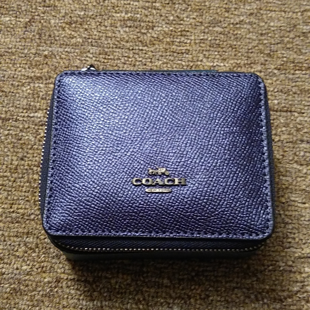 Coach Navy Jewelry Case